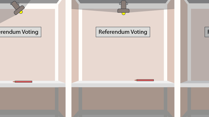 Voting booths for a referendum